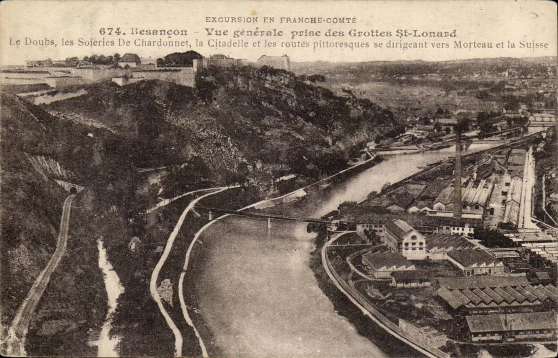 Besancon - View taken Leonard Caves Doubs Soleries De Chardonnet the Citadel - CPA