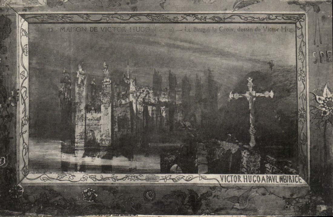House of Victor Hugo the Cross drawing of Victor Hugo - CPA