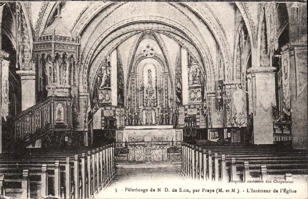 Pilgrimage of Notre Dame of Sion By Praye - Interior of Church CPA