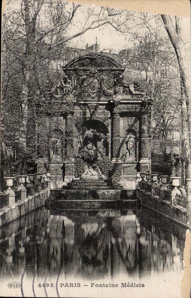 Paris 6 - Garden of Lexembourg - Medidis Fountain - CPA