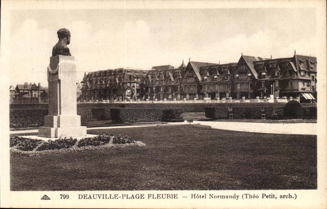 Deauville flowered Beach CPA Normandy Hotel