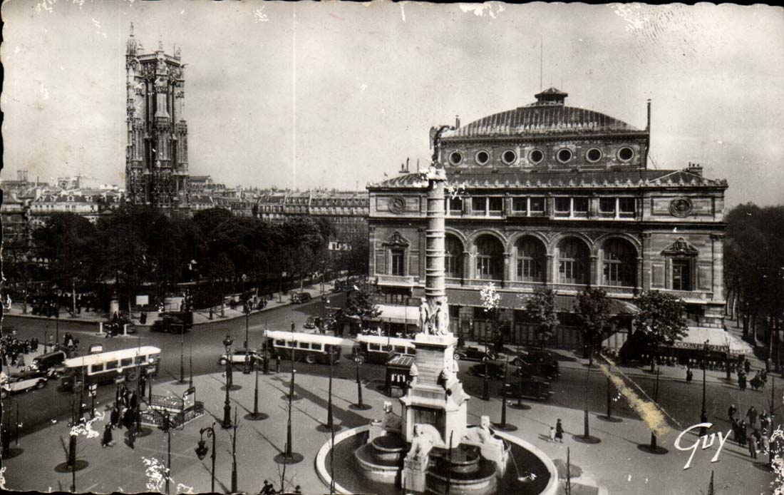 Paris CPA der Ort von Chatelet und von Aufsatz Saint Jacques