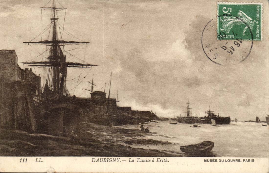 Daubigny CPA the Thames has Erith (boat boat)