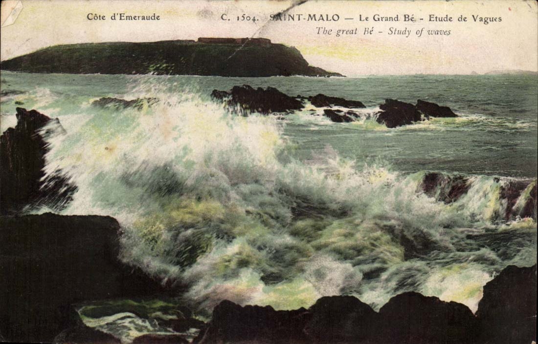 Saint Malo CPA Le grand Be Etude de vagues 