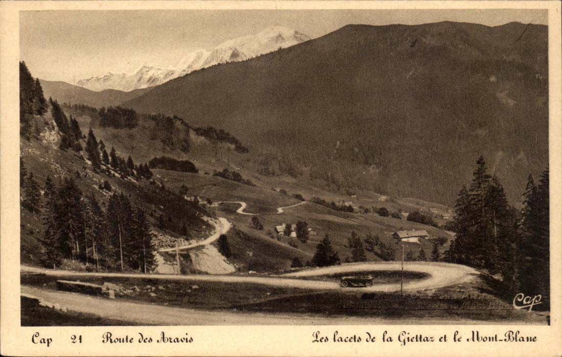 CPA Road of Aravis laces of Giettz and Mont Blanc