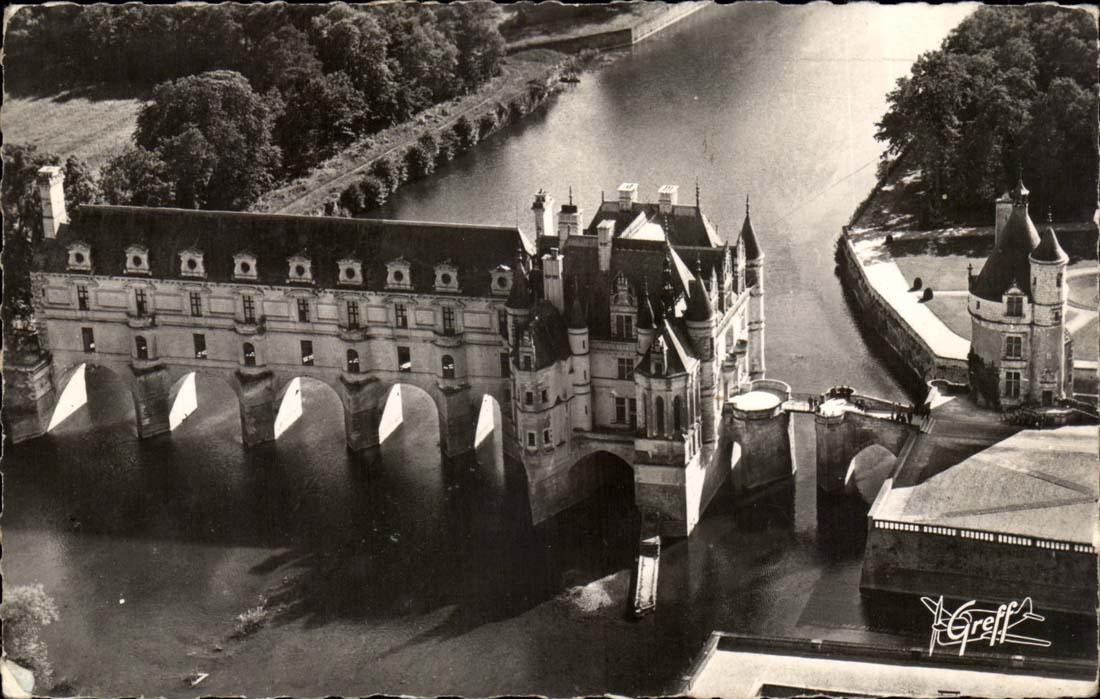 Chenonceaux CPA Vue Luft Fassade ist