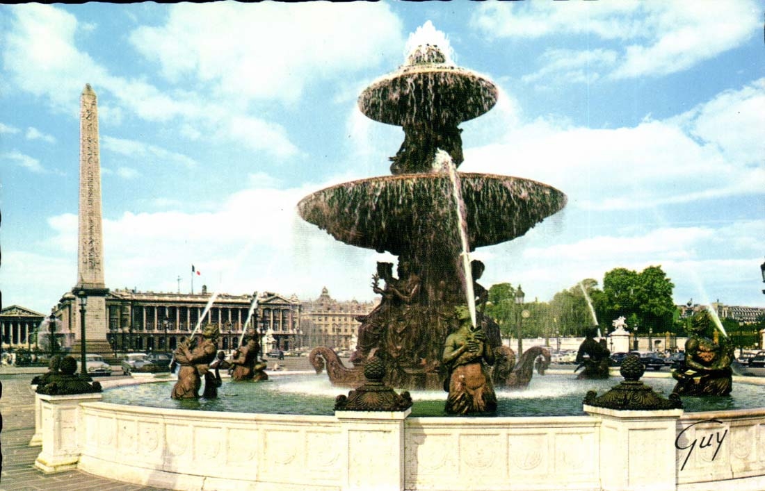 Tanzenwasser Paris-CPA eines Brunnens des Ortes der Harmonie