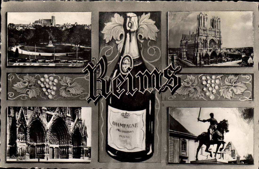 MODERNE KARTE Reims-allgemeiner Garten Colbert Jeanne des Bogens