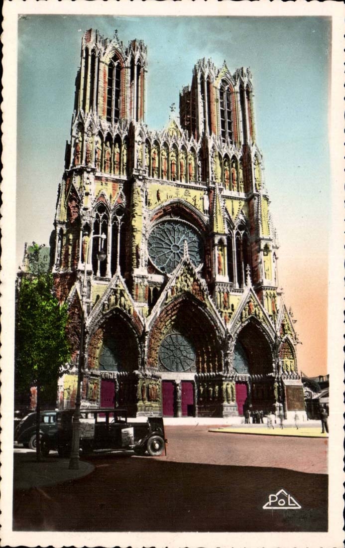 MODERNE KARTE Reims die Kathedrale