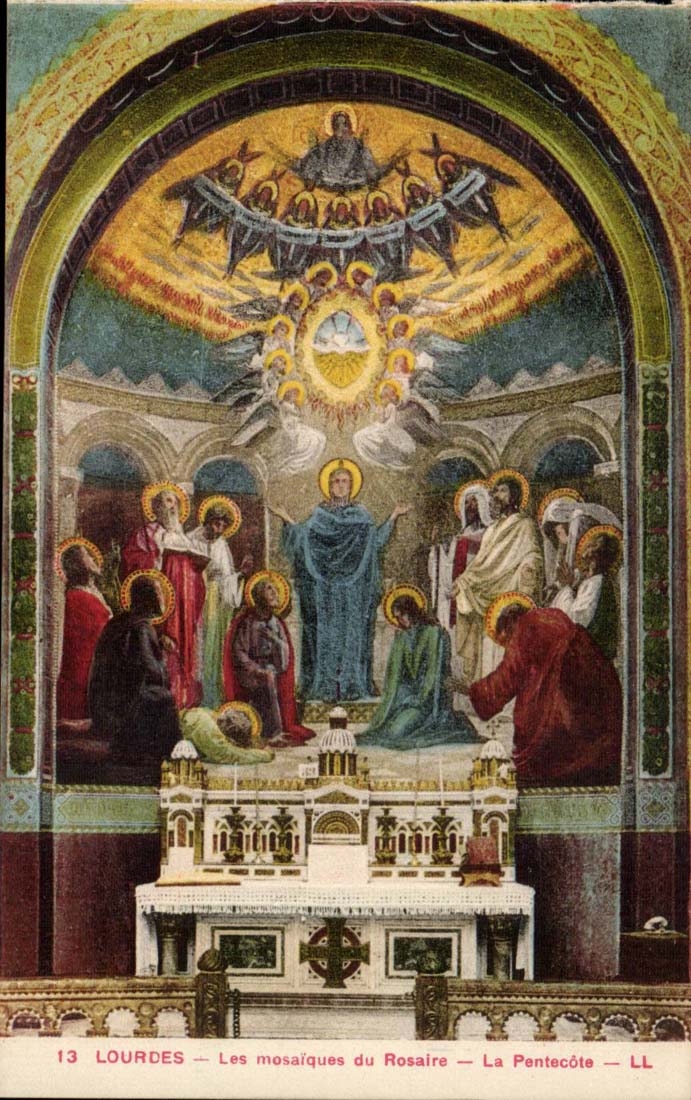 Lourdes CPA Mosaiken des Rosenbeetes Pentecost