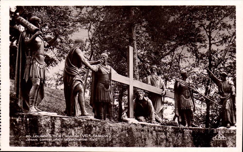 Lourdes CPA the martyrdom (7th station) Jesus fall for the second time