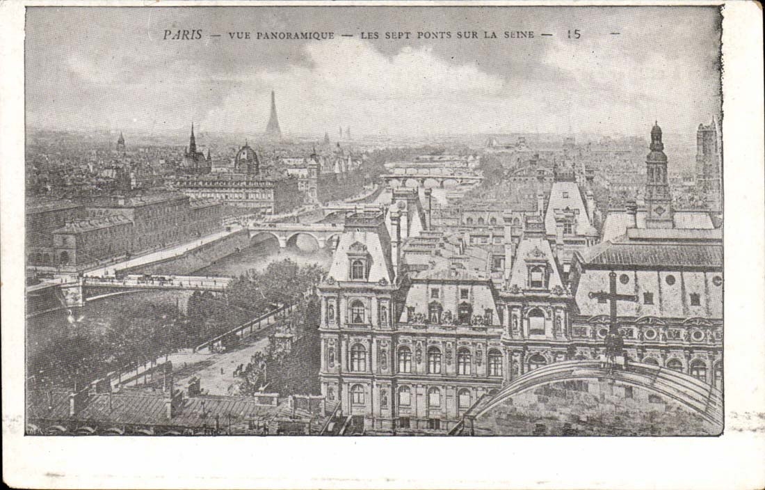 Brucken panoramischen Ansicht sieben der Paris-CPA auf dem Seine