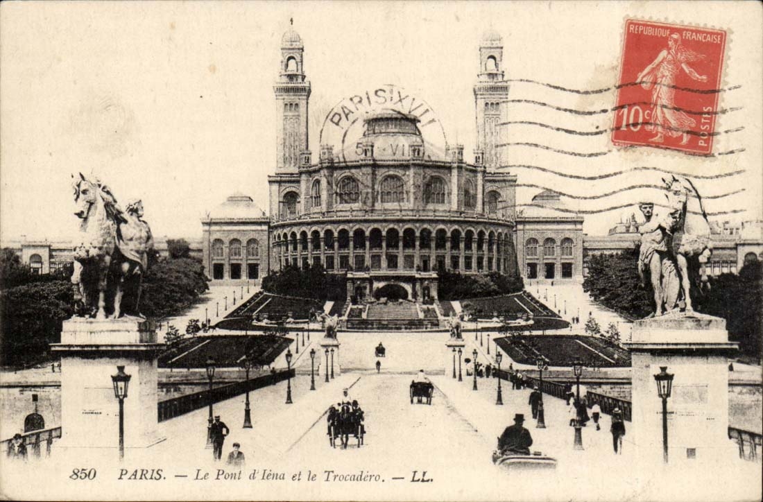 Paris CPA the bridge of Iena and Trocadero