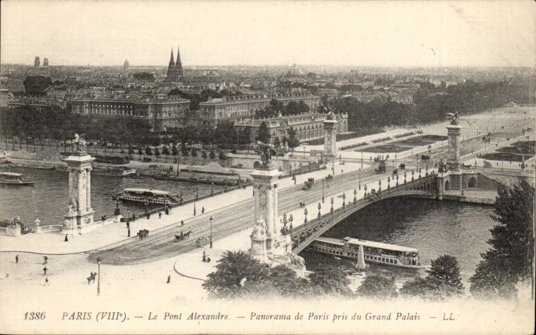 Paris CPA the bridge Alexandre Panorama of Paris taken of the Grand Palais