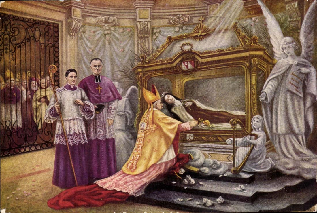 CPA In front of the hunting of co Therese of 'lenfant Jesus on September 30th 1925 SE cardinal VICO Papal legate