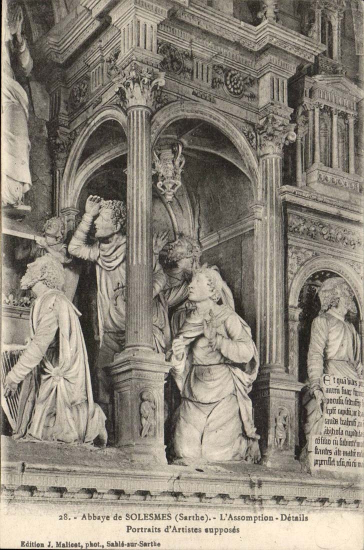 Solesmes CPA Abbaye the assumption DEtails Portraits of craftsmen suppose