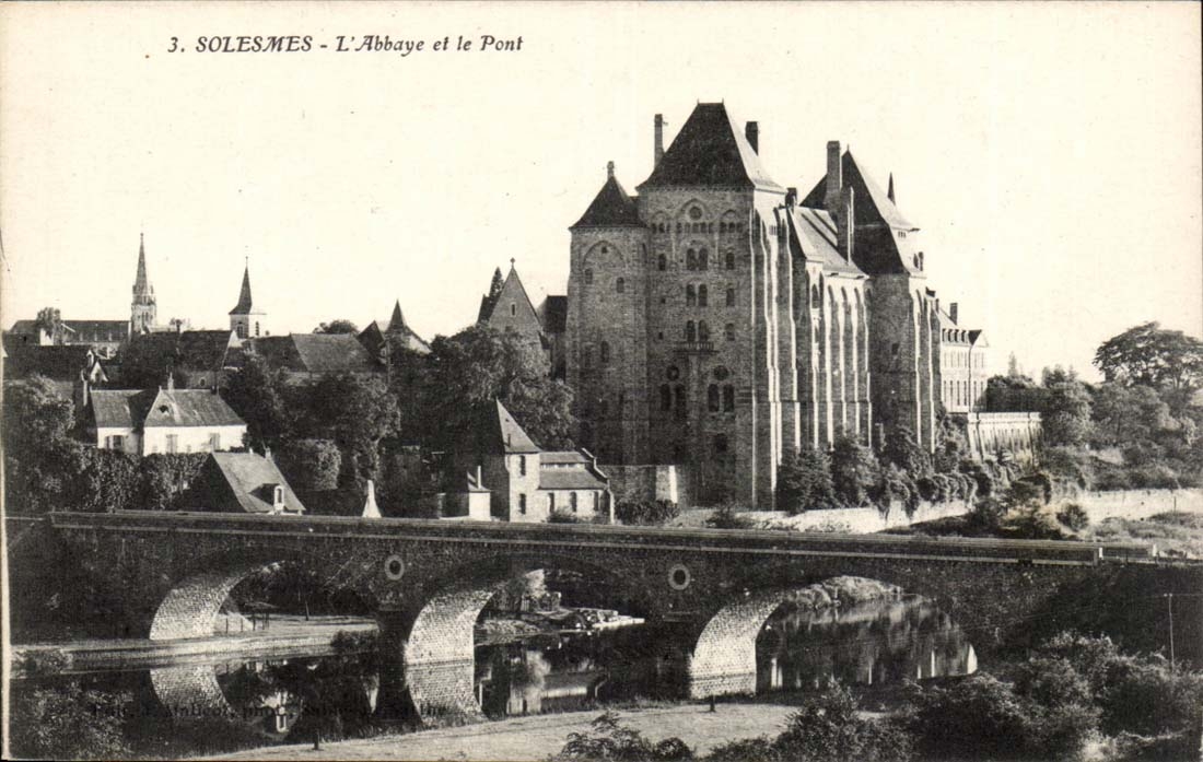 Solesmes CPA Abbey and the bridge