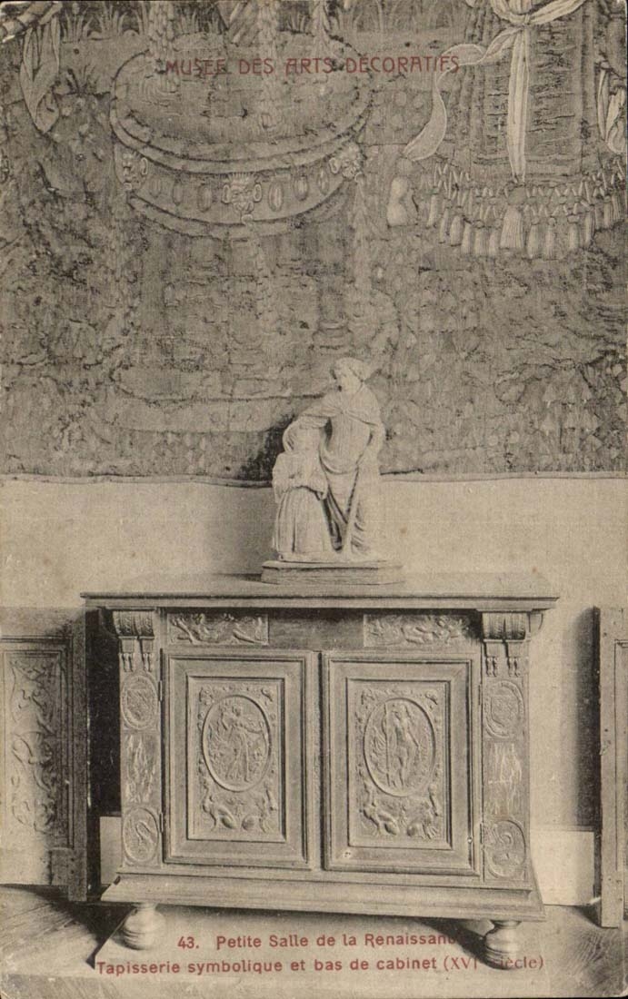 Paris CPA Museum of decorative Small Al room Renaissance Tapestry symbolic system and low Arts of cabinet