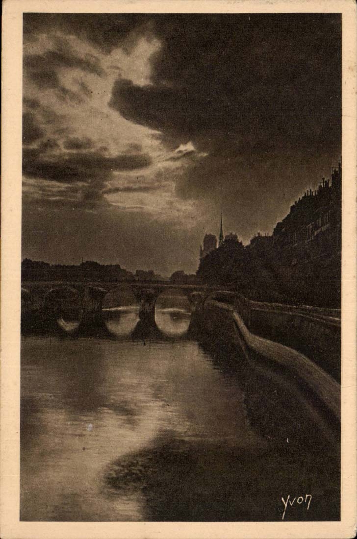 Paris CPA der Seine mit dem Kai der Bethune Brucke des kleinen Aufsatzes