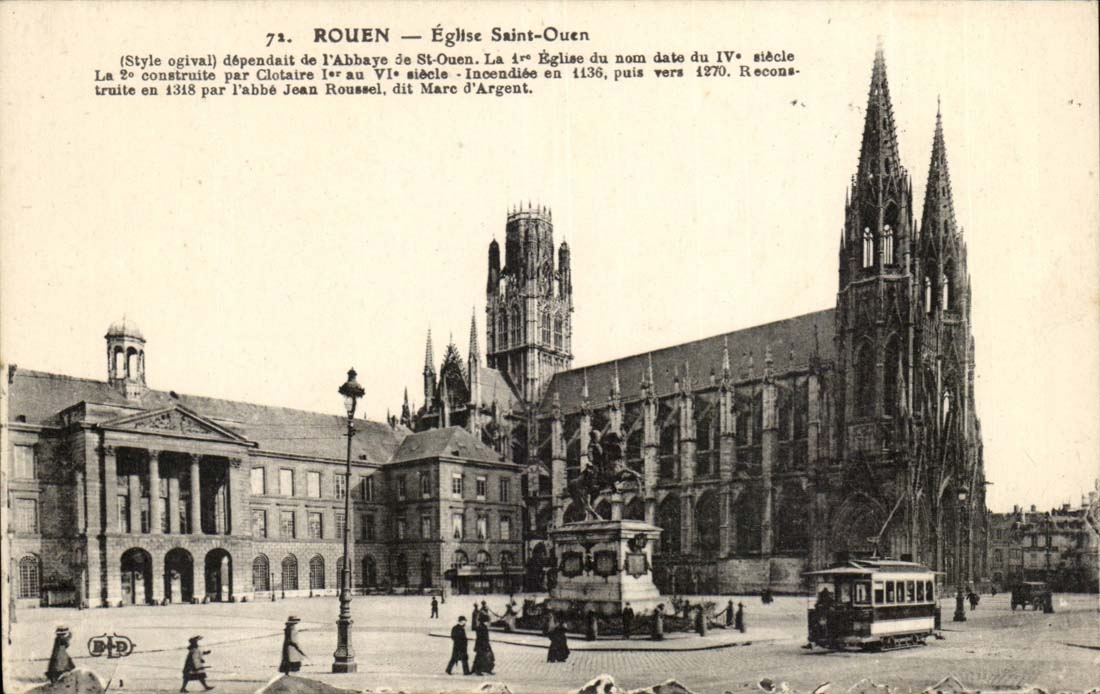 Rouen CPA Church Saint Ouen (tram)