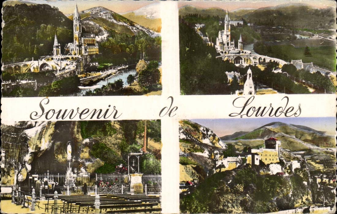 MODERN CARD Souvenir of Lourdes