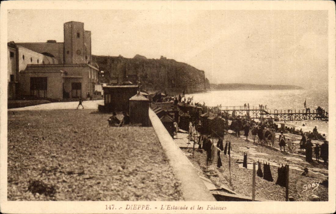 Dieppe CPA die Mundung und die Klippen