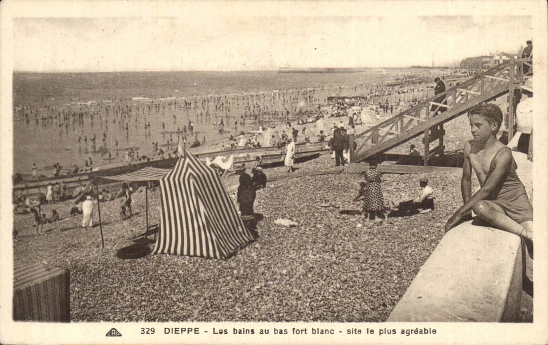 Dieppe CPA Bader mit Unterseite der extrem weisse angenehmste Aufstellungsort