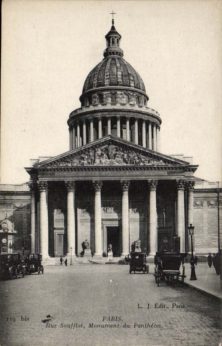 Paris - 5 - the automobile Pantheon Street Soufflot - CPA
