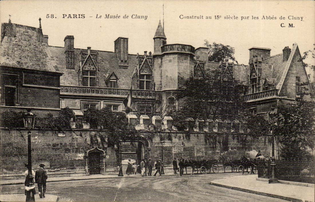 Paris - 5 Museum of Cluny - Built at the 15 century by the Abbots of Cluny - horse - CPA