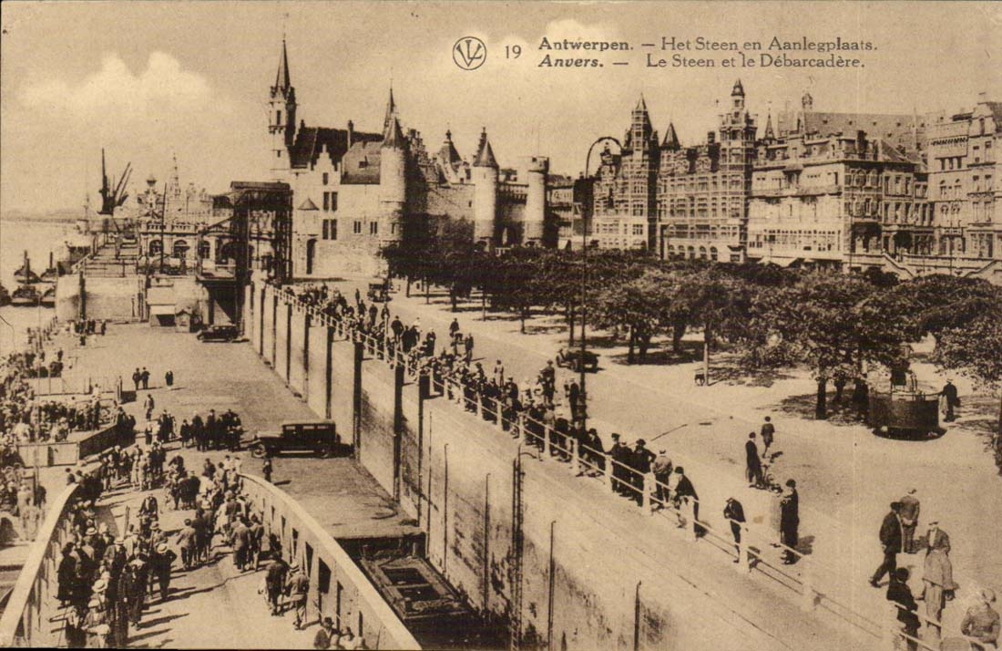 Belgien- - Belgien- - Antwerpen- - Antwerpen- - Steenfunktelegraphie das Entleerungsdock - CPA