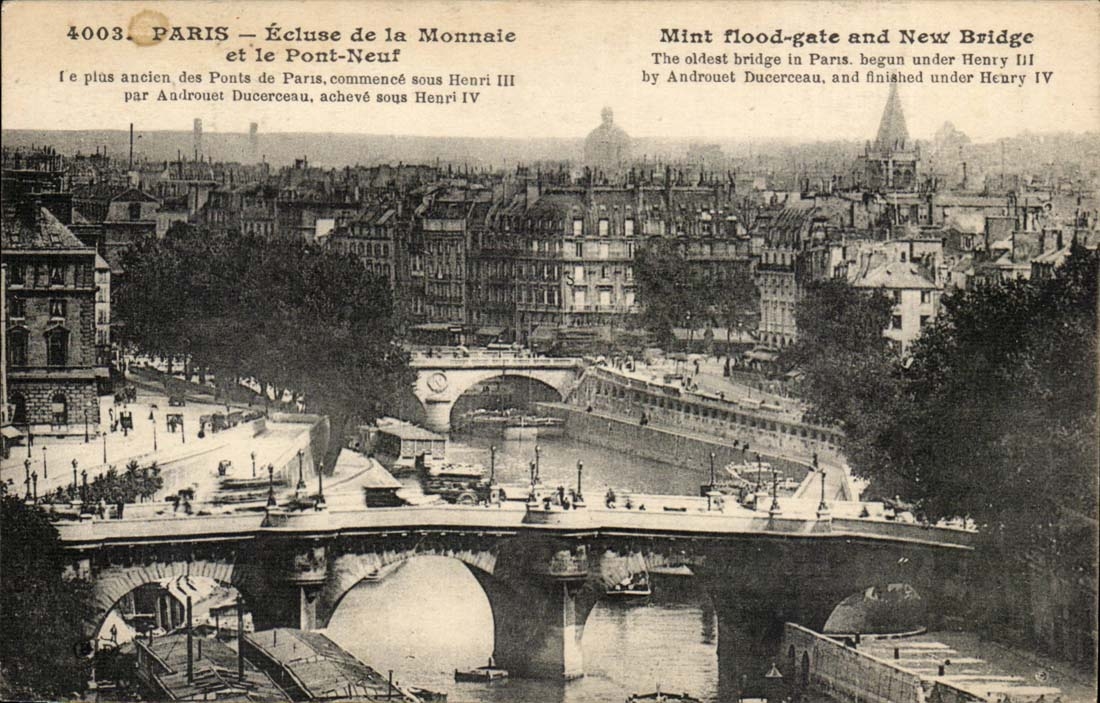 Paris 1 - Wahrung und die neue Brucke verriegeln - am altesten von den Brucken von Paris - CPA