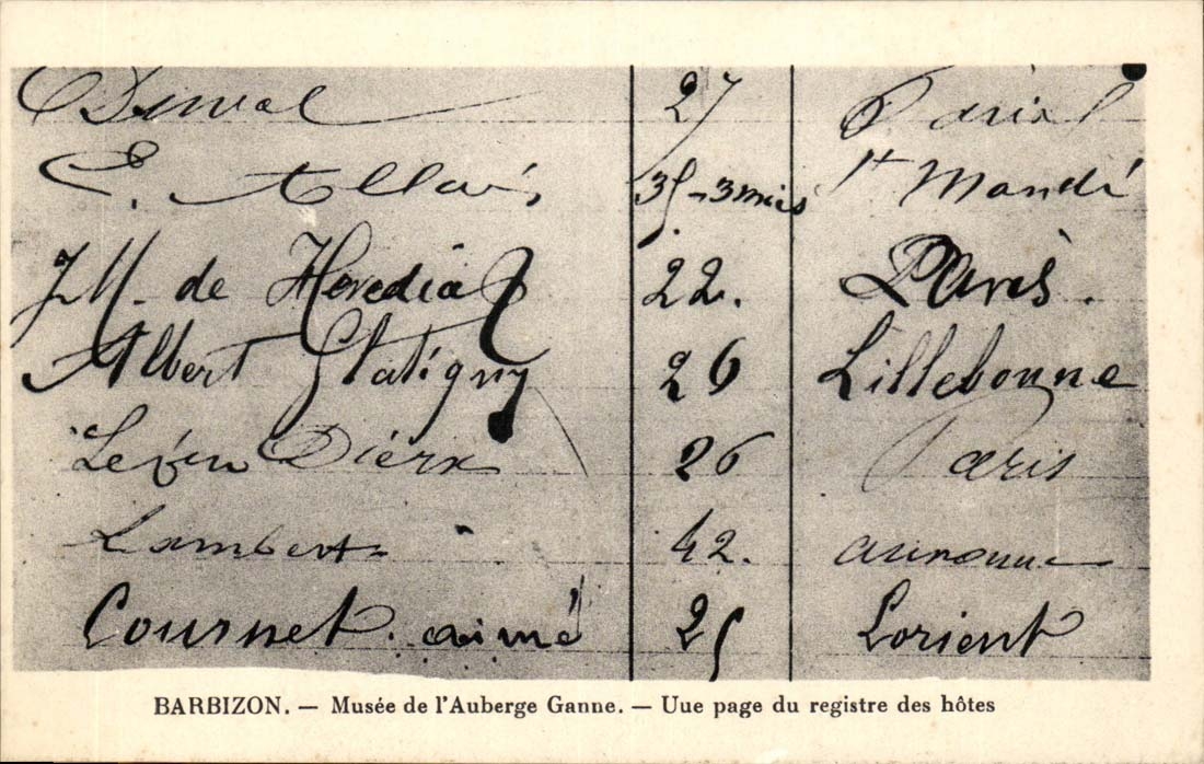 CPA Musee of the Ganne inn has Barbizon a epage register of the hosts (Glatigny)