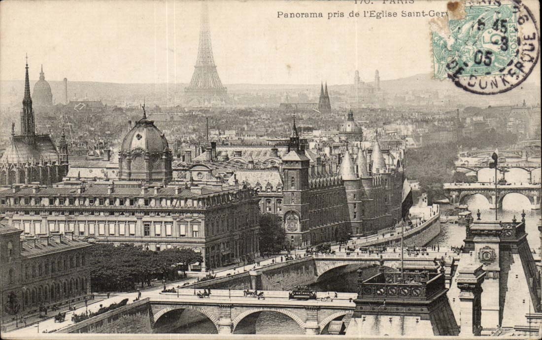 Panorama Paris-CPA Saint genommen von der Kirche Gervais