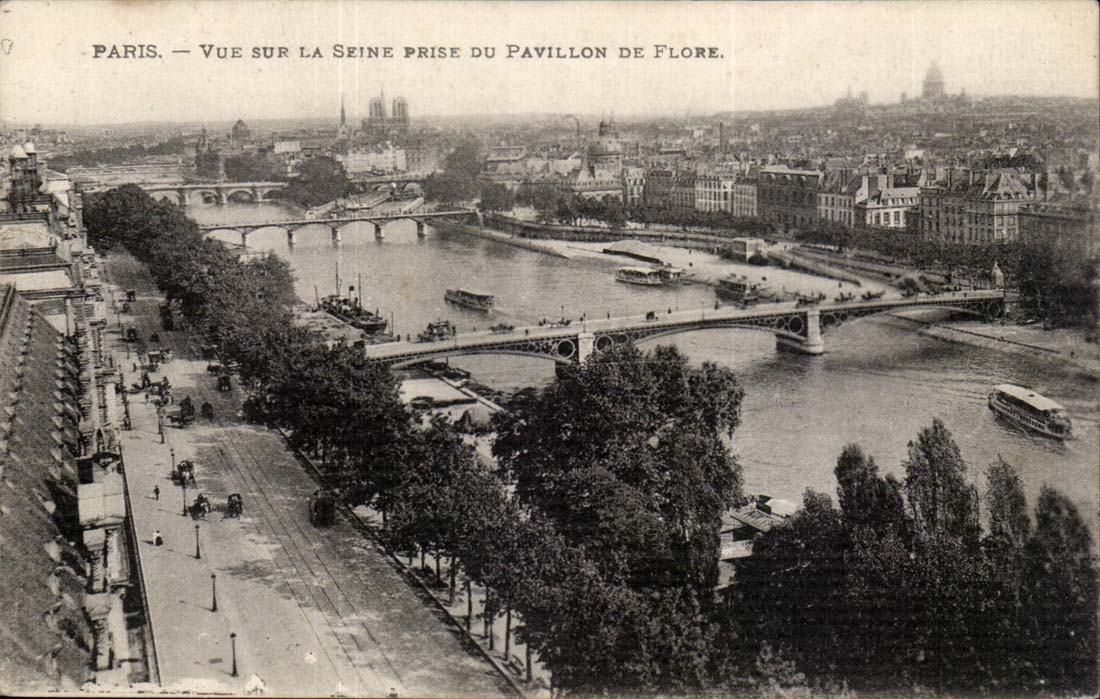 Paris CPA gesehen auf den Seine genommen vom Haus der Flora