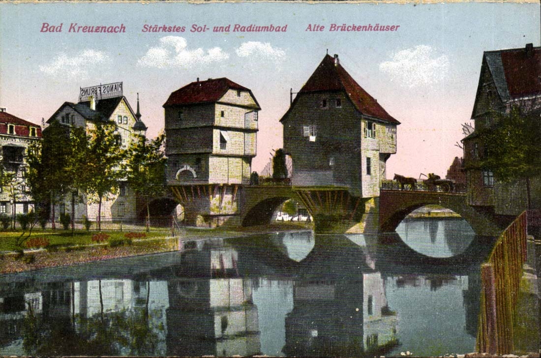 CPA Bad Kreuznach Stakstes ground und Radiumbad Alte Bruckenhauser