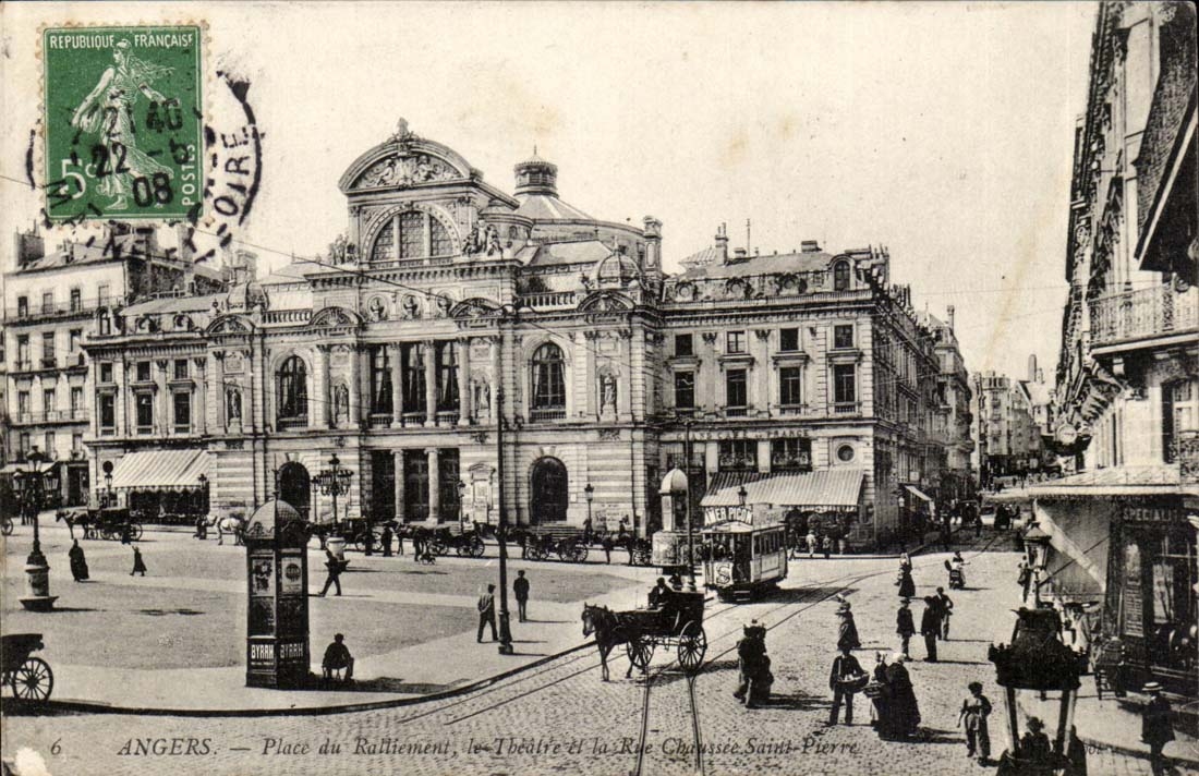 Angers CPA Places rallying the theater and the street Chaussee Saint Pierre
