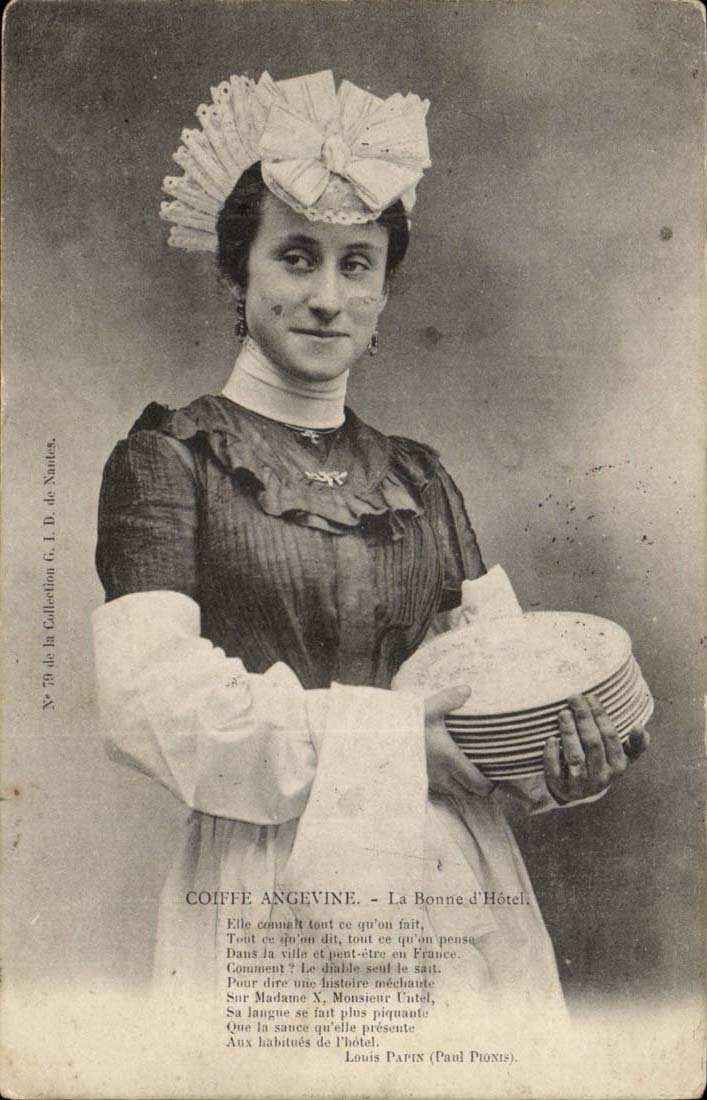 CPA Folklore-Kostum bedeckt angevine gutes Hotel TOP mit einer Kappe