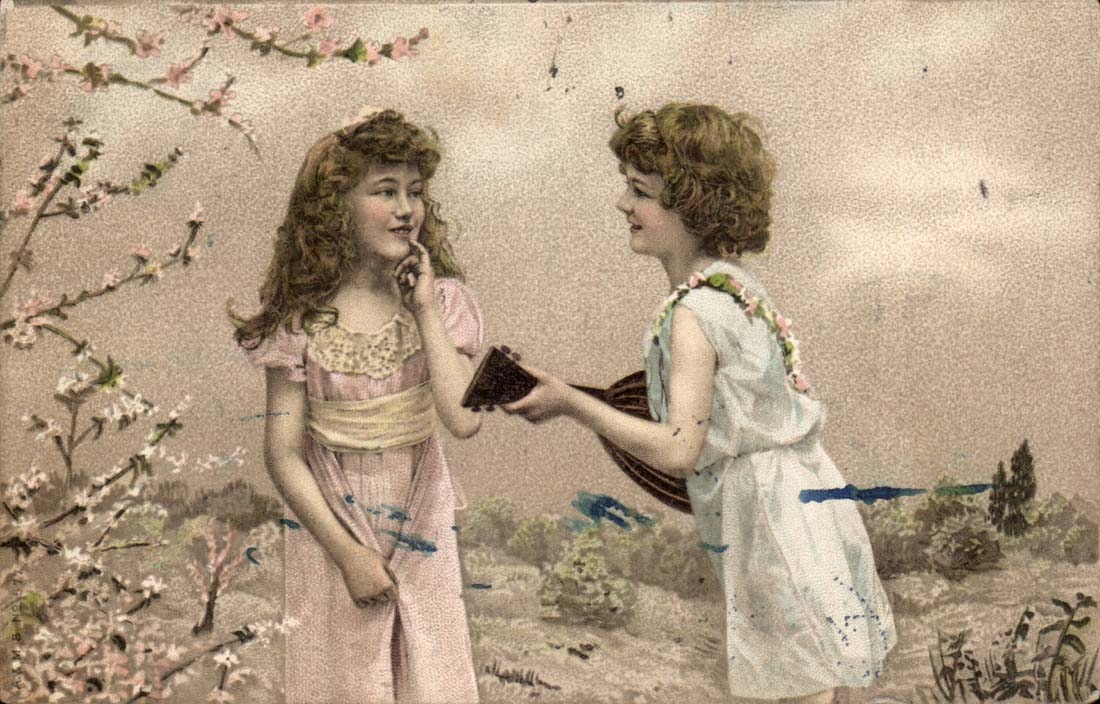 Fantasy - Children - Music - instument - guitar - serenade - Monte Carlo - CPA