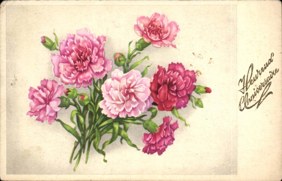 CPA Happy Fantasy birthday Flowers