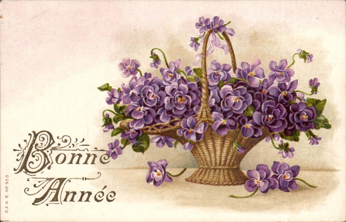 CPA Fantasy Happy New Year Flowers