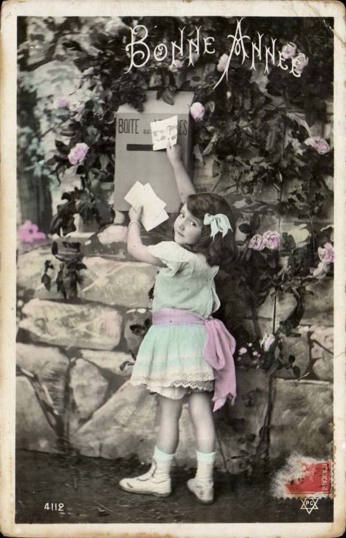 CPA imagination Child Happy New Year (station)