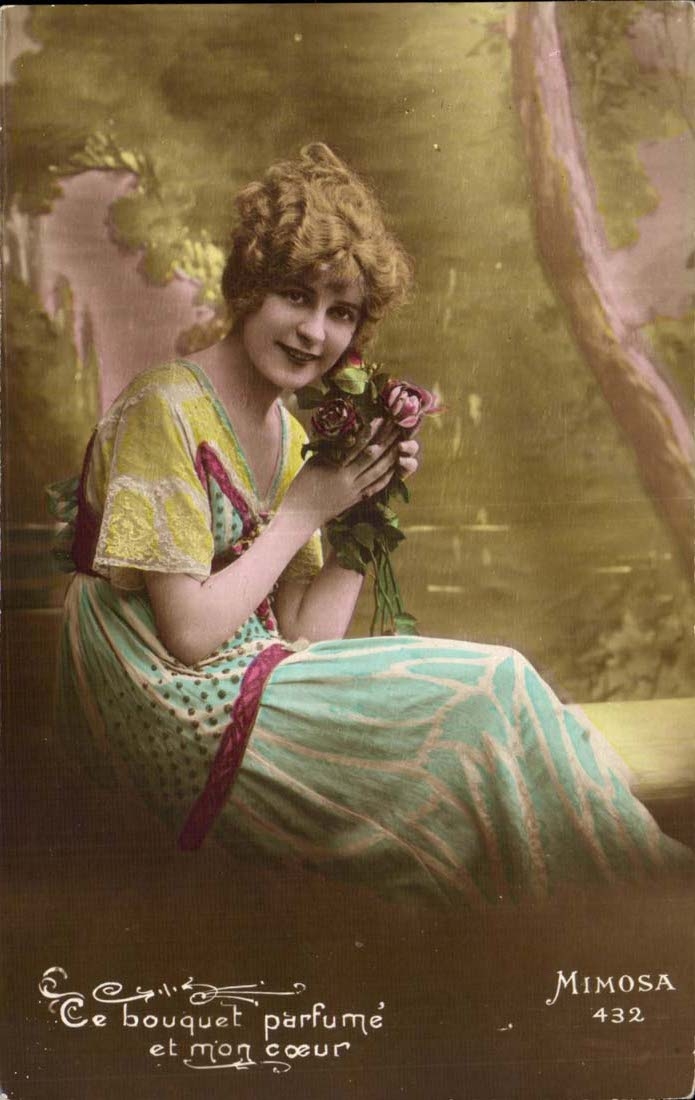 CPA imagination THIS bouquet scents and my Femme heart