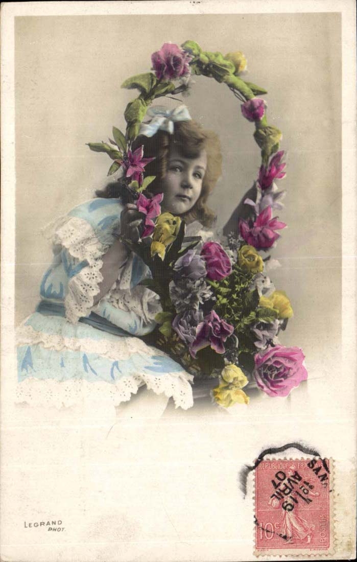 CPA imagination Child Flowers