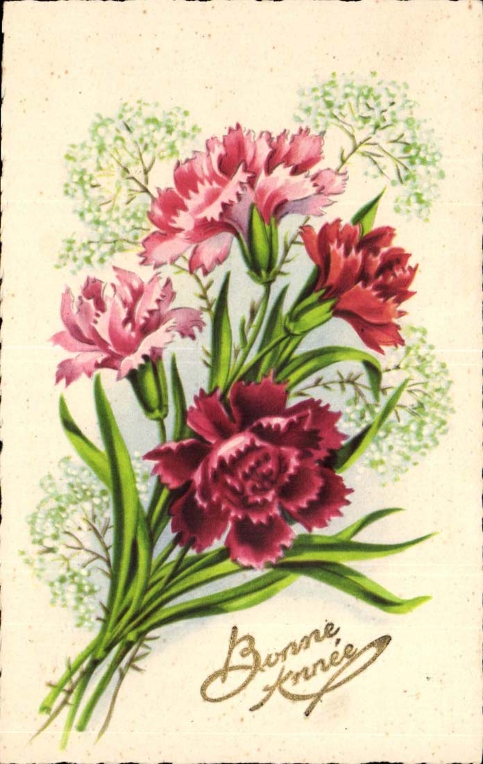 CPA Fantasy Flowers Happy New Year