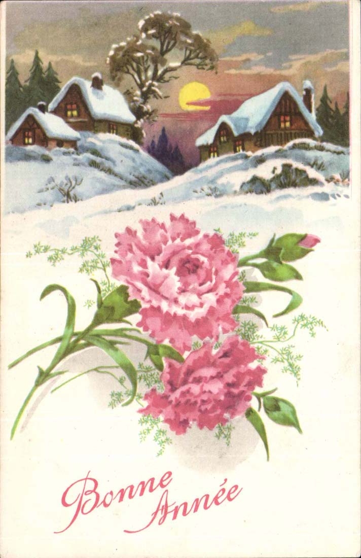 CPA Fantasy Flowers Happy New Year