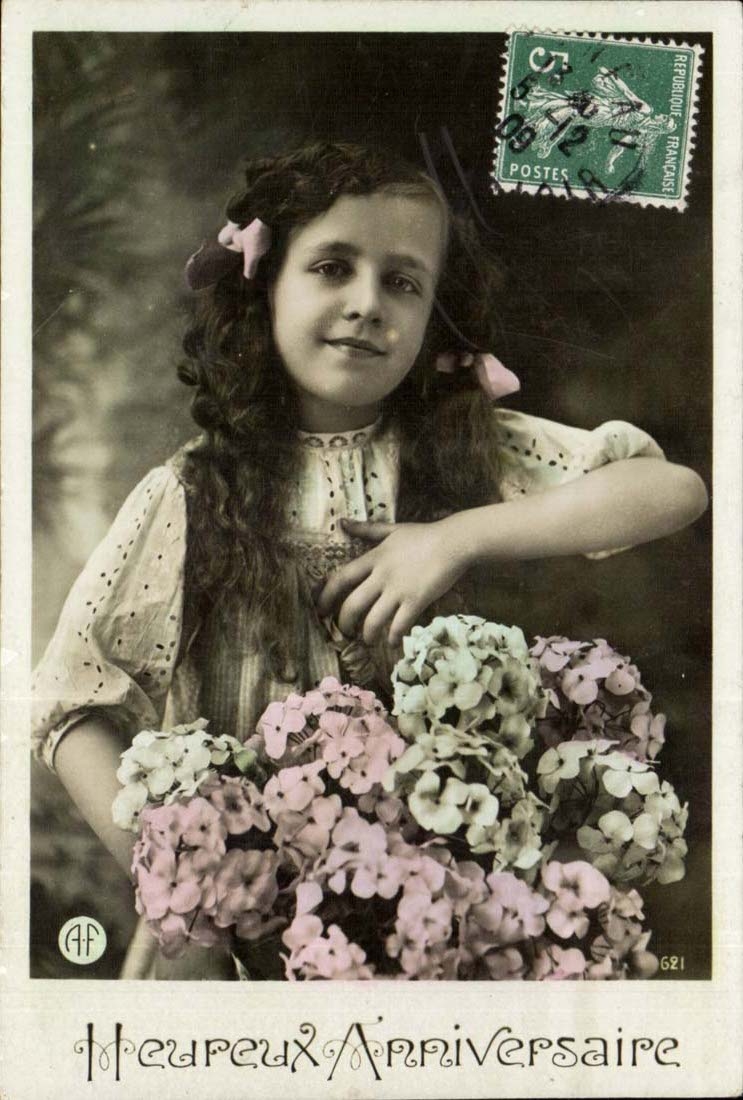 CPA Fantasy Happy Roses birthday Child