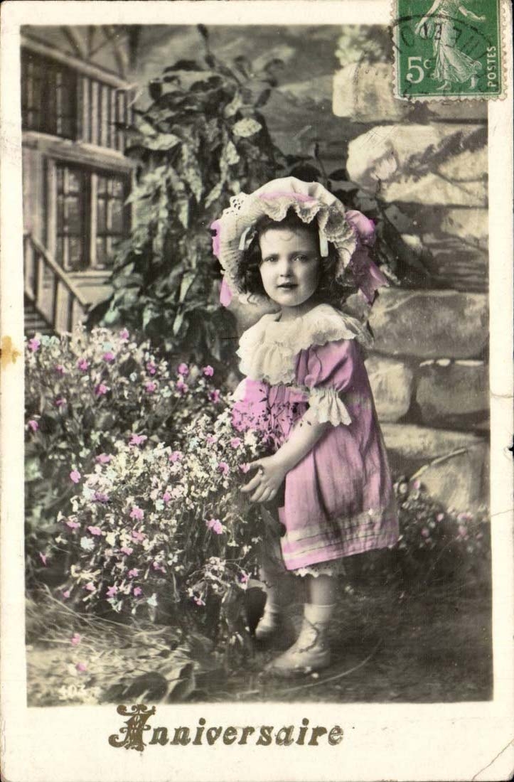 CPA Fantasy Happy Roses birthday Child