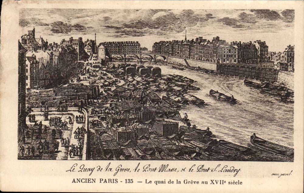 CPA the quay of the strike the Marie bridge and the bridge of Landry Old Paris with 18th