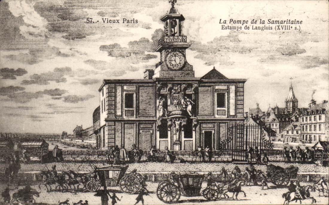 CPA Histoire Paris Old man the pump of SAmaritaine Stamps of Langlois