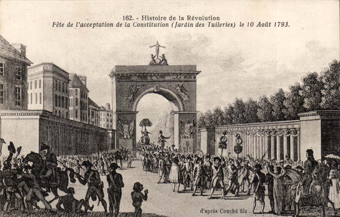 CPA Histoire of the Revolution Celebrates acceptance of Consitution (garden of Tileries) August 10th 1793